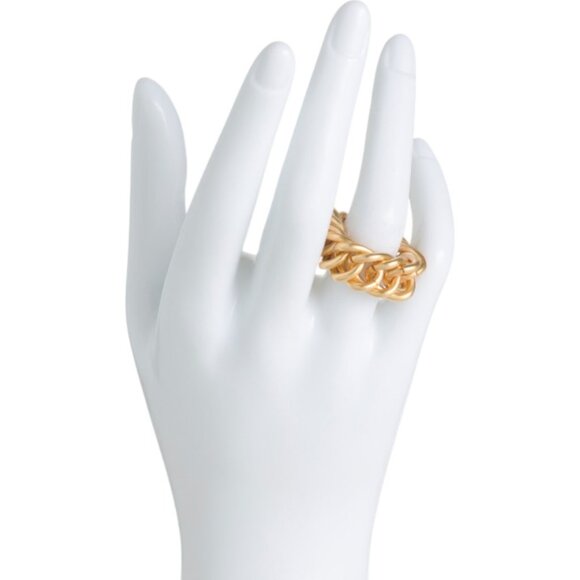 BEN AMUN Gold Made In Usa Gold Plated Chain Ring - Picture 2 of 3